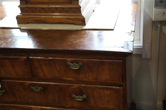 A George II walnut chest, W.3ft2in. D.1ft8in. H.2ft11in.